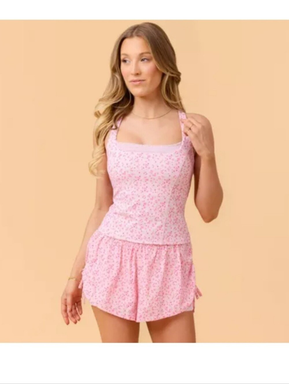 Blogilates Women's Mommy & Me Princess Tank Top - Pink Floral Print M